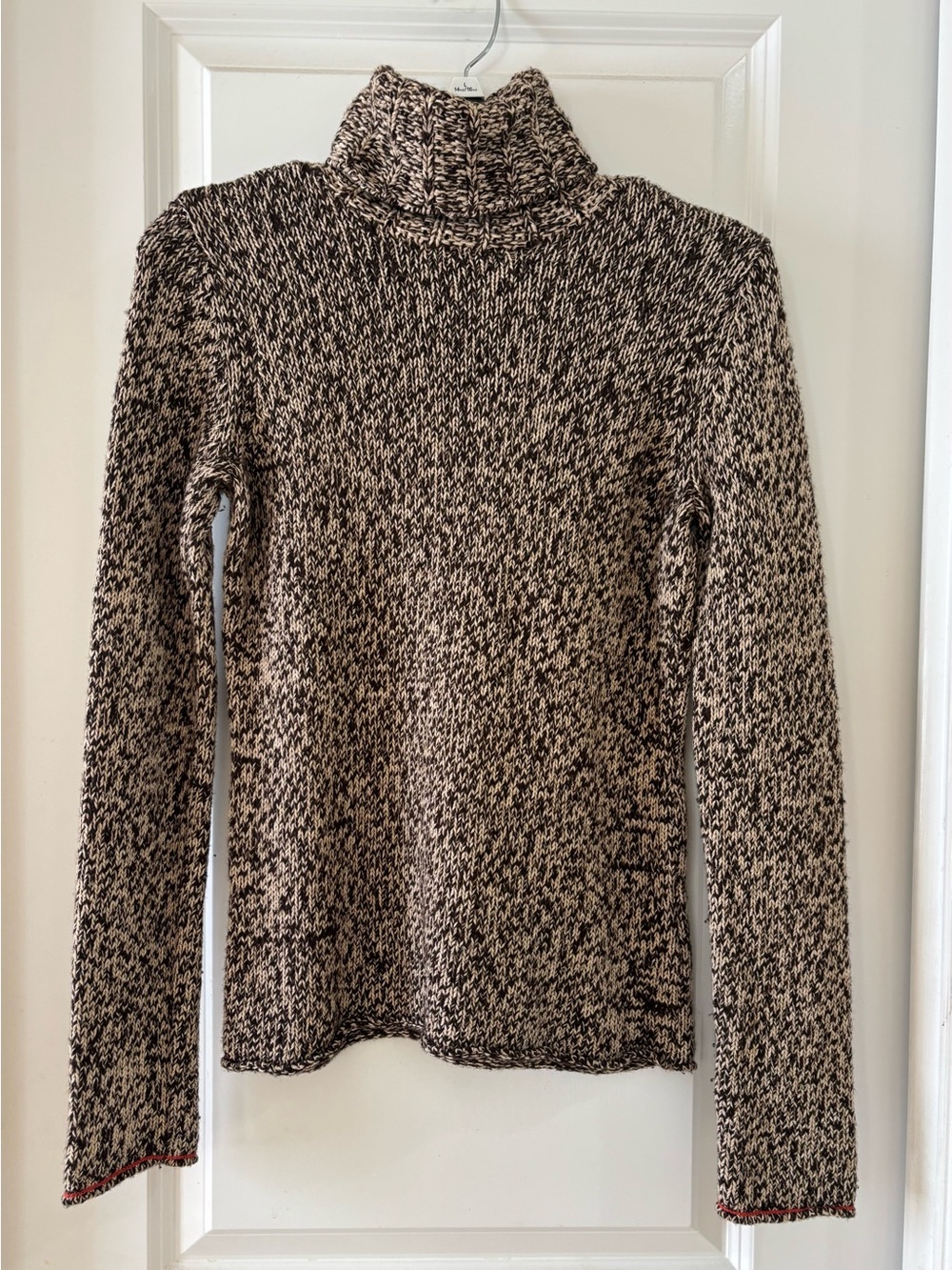 GAP Women’s Turtleneck Marled Knit Sweater - Black & Cream M